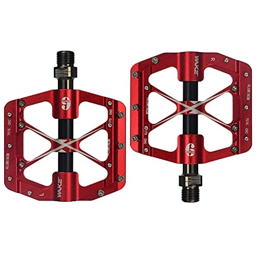 Mountain Bike Pedal : Bike Pedals Bike Pedal Bicycle Pedal Aluminum Alloy Cycling Pedal Durable Foot Pedal Accessory Non-slip Bike Riding Pedal Bike Accessories Mountain Bike Pedals (Color : Red)