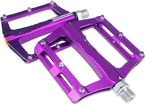 Mountain Bike Pedal : Bike Pedals，Cycling Pedals， Bicycle Pedals, Mountain Bike 8 Colors Platform Alloy Road Ultralight MTB Bicycle Pedal Bike Accessories (Color : Purple)