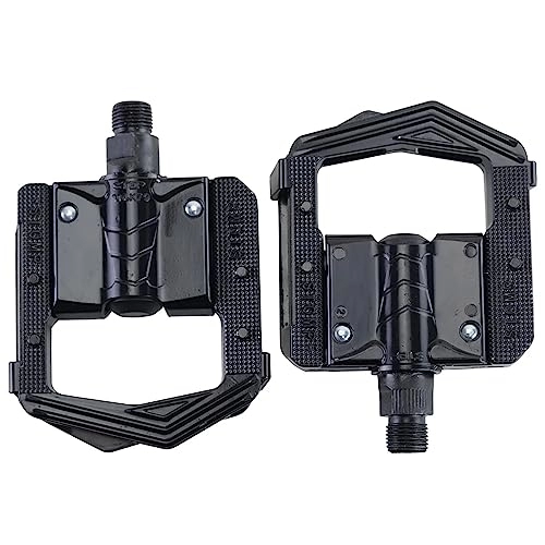 Mountain Bike Pedal : Bike Pedals Folding Bicycle Pedals MTB Mountain Bike Aluminum Folded Pedal Bicycle Parts Bicycle Accessories (Color : Black, Size : 10.5x8.93x2.42cm)