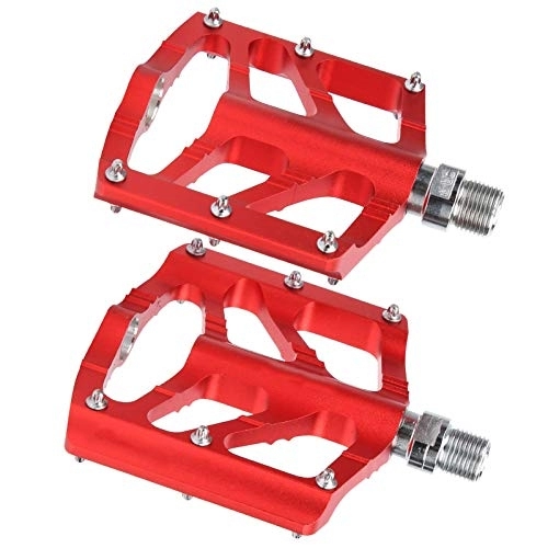 Mountain Bike Pedal : Bike Pedals, Lightweight Bicycle Pedals Bike Accessory Aluminum Alloy Red for Mountain Bike for Road Bike