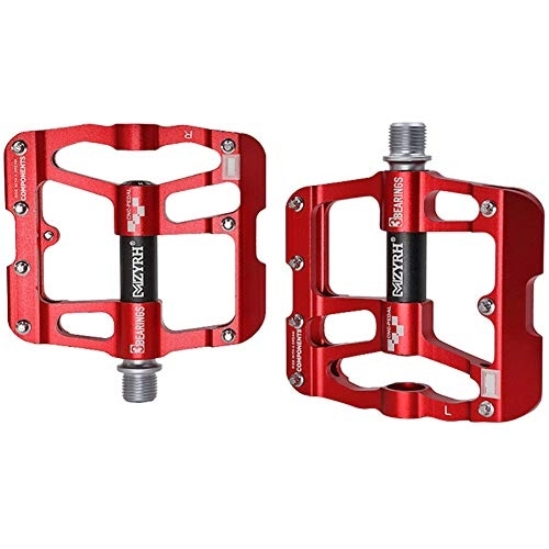 Mountain Bike Pedal : Bike Pedals Mountain Bike Pedals New Aluminum Antiskid Durable Mountain Bike Pedals Road Bike Hybrid Pedals With Free Installation Tool red, free size