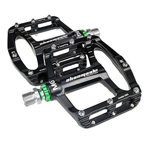 Mountain Bike Pedal : Bike Pedals, MTB BMX Mountain Road Bike Pedals Alloy 3 Bearing Flat Platform Black 2PCS