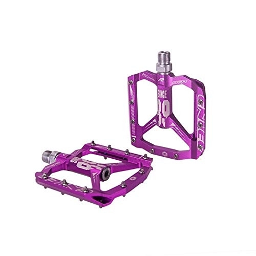 Mountain Bike Pedal : Bike Pedals, Mtb Pedals Ultralight Bicycle Pedal All Mtb Mountain Bike Pedal Material Bearing Aluminum Pedals (Color : Purple)