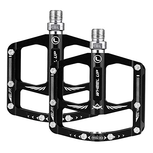 Mountain Bike Pedal : Bike Pedals, Ultralight Durable Widen Foot CNC Aluminum Mountain Bike Pedal, with 3 Sealed Bearings 16pcs Anti-Slip Pins Surface 9 / 16" Screw Thread Spindle MTB BMX Cycling Bicycle Pedals