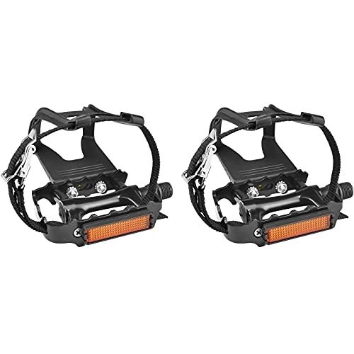 Mountain Bike Pedal : Bike Pedals with Clips and Straps, for Exercise Bike, Mountain Bike，Outdoor Bicycles Bicycle Pedal Cycling Pedals Multi-Purpose Pedals Black