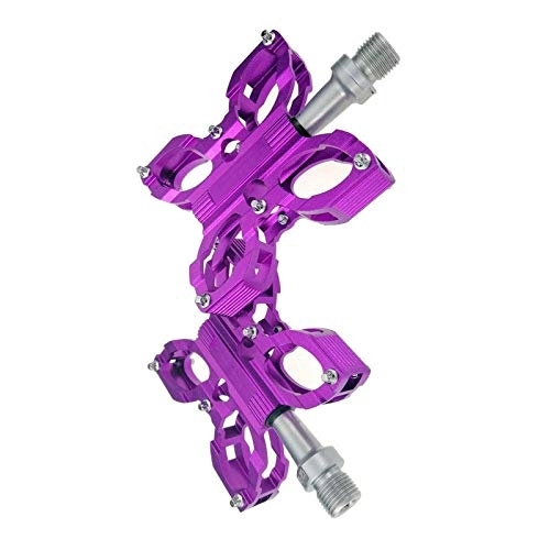Mountain Bike Pedal : BUMSIEMO Bicycle Pedals Butterfly Shape New Anti Slip Aluminum Mountain Bike Purple