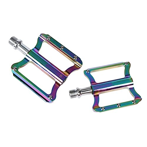 Mountain Bike Pedal : BUYYUB Mountain Bike Pedals, Ultra-light Aluminum Alloy Seven Color Sealed Bearing Mountain Bike Accessories, High Strength Road Pedals