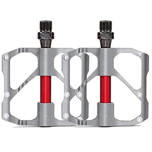 Mountain Bike Pedal : BXU-BG Outdoor sports Bike Cycling Pedals Lightweight Aluminum Alloy, Sealed Bearing Pedals 9 / 16 '' Compatible with Mountain And Road Bike (Color : Silver, Size : Mountain Pedal)