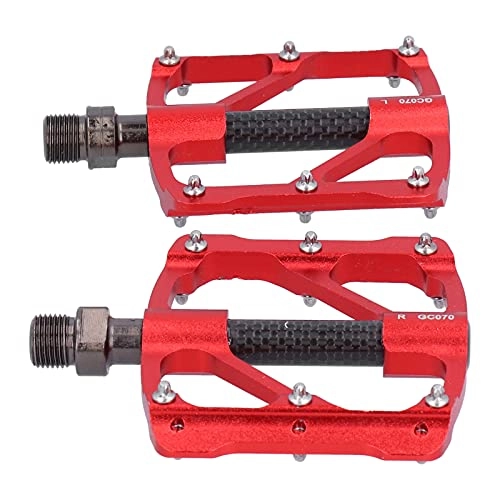 Mountain Bike Pedal : Caiqinlen Mountain Bike Pedals, Bike Pedals Smooth with Anti‑Slip Nails for Bike for Outdoor(red)
