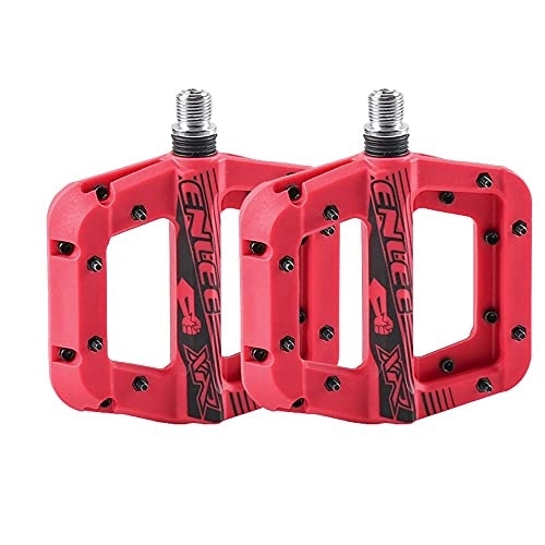 Mountain Bike Pedal : CATAZER Mountain Bike Pedals MTB Pedals BMX Pedals Nylon Fiber DU Bearing Non-Slip Bicycle Pedals Clycling Pedals (Red)