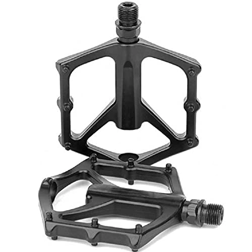 Mountain Bike Pedal : CCHHL Bike Pedals, Aluminum Alloy Double DU Bearing 9 / 16 Mountain Bike Pedals, Riding Pedals​ with 12 Anti-Skid Pins