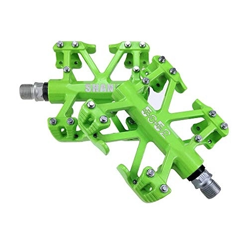 Mountain Bike Pedal : ChenYongPing Bike Accessories Mountain Bike Pedals Alloy Mountain Bike Pedals Magnesium Bicycle Pedals Road Bicycle Pedals Lightweight Bicycle Platform Flat Pedals (Color : Green, Size : One size)