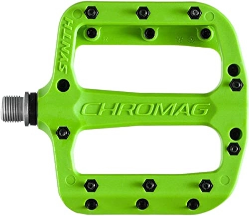 Mountain Bike Pedal : CHROMAG Synth Unisex Adult Mountain Bike / MTB / Cycle / VAE / E-Bike Pedals, Green, 110 x 107 mm