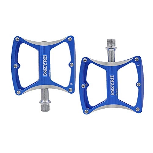 Mountain Bike Pedal : CLISPEED 1 Pair Aluminum Alloy Bicycle Pedals for Mountain Bike Road Bike Replacement Parts Accessories (Blue)