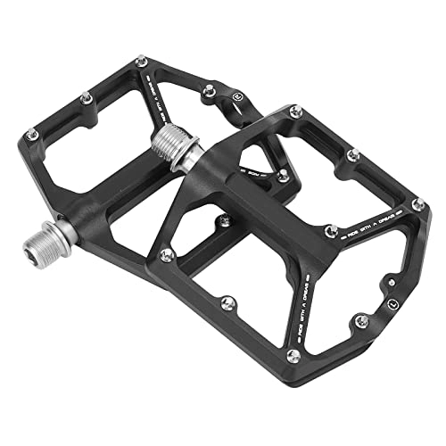 Mountain Bike Pedal : Cosiki Mountain Bike Pedal Flat Aluminium Bicycle Pedal Dust Cover 2 Parts Hollow MTB Extension Design: