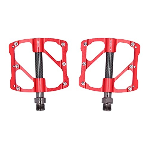 Mountain Bike Pedal : CUTULAMO 3 Bearing Mountain Bike Pedals, 2pcs ‑molybdenum Steel Shaft Bicycle Pedal Smoothly and Labor‑saving for Labor‑savingRiding(red)