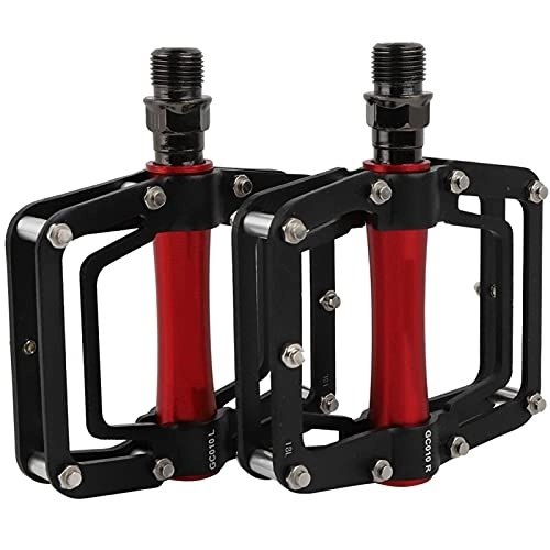 Mountain Bike Pedal : CUTULAMO Universal Pedal, Durable 1 Pair Lightweight Aluminum Alloy Mountain Bike Pedals for Cycling for Road Mountain BMX MTB Bike(black+red)