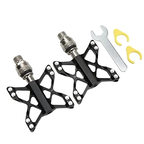 Mountain Bike Pedal : DEWIN 1 Pair Folding Bike Pedals, Aluminum Alloy Bicycle Quick Release Pedals Anti Skid Folding Bike Bearing Pedals