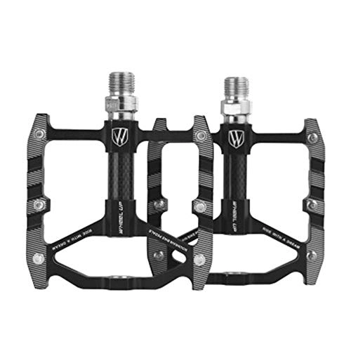 Mountain Bike Pedal : DGKNJ Mountain Bike Pedals Mountain Bike Pedals - Lightweight Fiber Bicycle Pedals Bicycle Platform Pedals (Color : Black, Size : 115x98x15mm)
