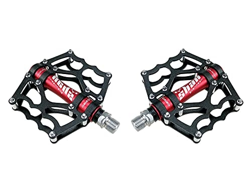 Mountain Bike Pedal : DSYADT Bike Peda BMX Mountain Bike Metal Pedals Foot Platform MTB Bicycle Pedals Cycling Non-Slip Sealed Bearing Lightweight Ultralight Aluminum Alloy Hollow Bicycle Accessories (Red)