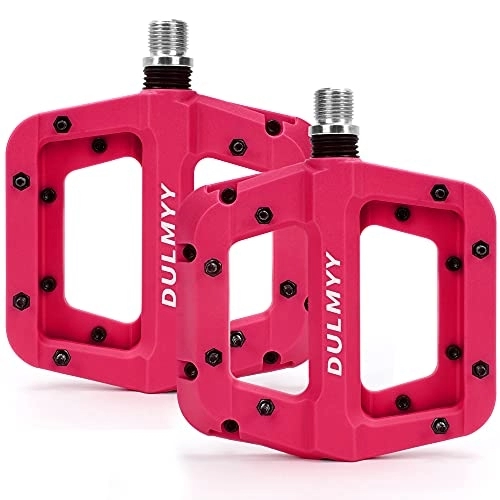 Mountain Bike Pedal : DULMYY MTB Pedals Mountain Bike Pedals Lightweight Non-Slip Nylon Bicycle Platform Pedals for BMX MTB 9 / 16" Red