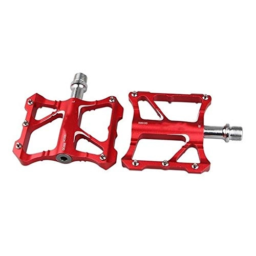Mountain Bike Pedal : DWSLY Bicycle mountain bike pedal Non-slip Alloy Road Bike Pedals Ultralight MTB Bicycle Pedal Bike Accessories Suitable for mountain bikes, folding bikes (Color : Red)