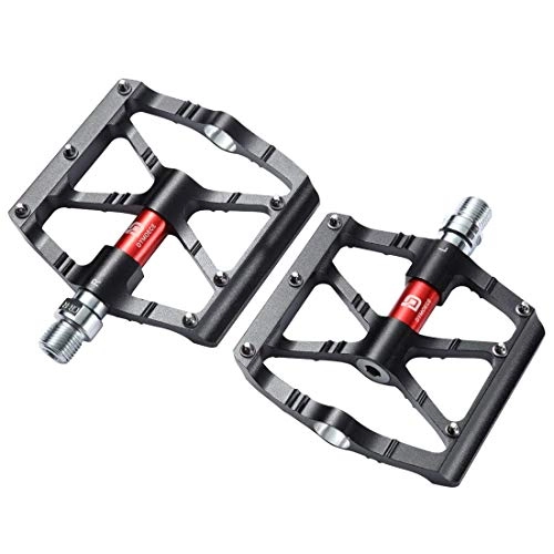 Mountain Bike Pedal : Dymoece Mountain Bike Pedals, Aluminium Alloy Bicycle Pedals Platform, 9 / 16 Non-Slip Wide Bicycle Pedals High-Strength BMX Pedals