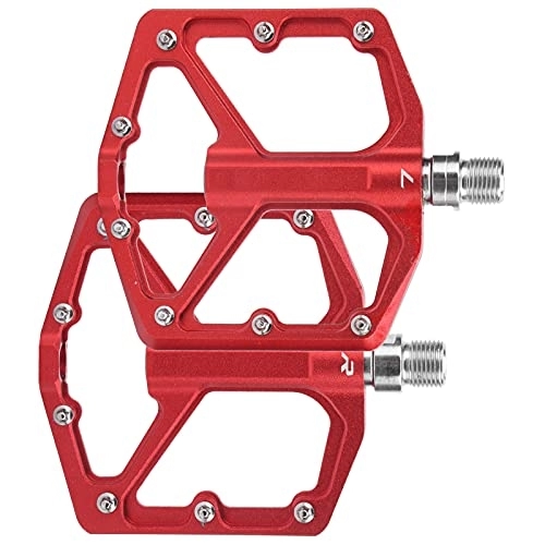 Mountain Bike Pedal : Eulbevoli Mountain Bike Pedals, Micro‑groove 1 Pair Non‑Slip Pedals for Mountain Bikes / Road Bikes(Red)