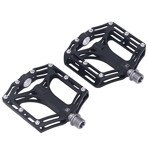 Mountain Bike Pedal : EVGATSAUTO Mountain Bike Pedals, Universal Metal Bike Pedals 1 Pair High Hardness Alloy Easy Installation for MTB Bike for Mountain Bike (Black)