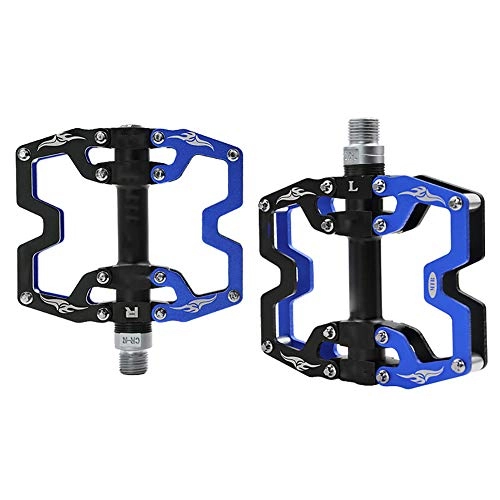 Mountain Bike Pedal : FEENGG Bike Pedals Platform Mountain Bicycle Road Cycling BMX MTB Pedals Aluminum Alloy Cr-Mo Machined 3 Sealed Bearing Pedals 9 / 16", Blue