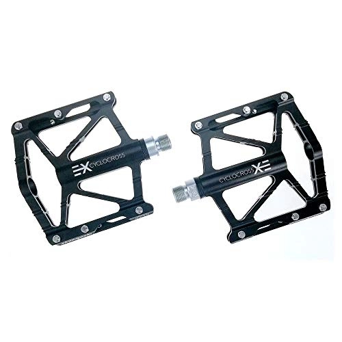 Mountain Bike Pedal : Feixunfan Bike Pedals Sealed Bearings Skid Durable Alloy Bicycle Pedal Bicycle Pedal One Pair Of Hybrid for MTB BMX Mountain Road Bike (Color : Black)