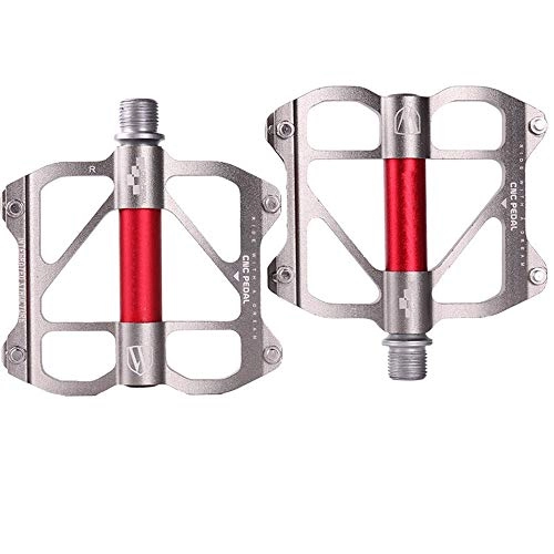 Mountain Bike Pedal : Fengbingl-sp Bike Pedal Bicycle Pedal Light Aluminum Mountain Bike Road Bike Fixed Gear Bicycle Sealed Bearing Pedal for 9 / 16 MTB BMX Road Mountain Bike Cycle (Color : Silver)