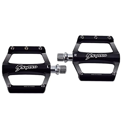 Mountain Bike Pedal : FETION Mountain Bike Pedals, Durable Bicycle Flat Pedals Lightweight Aluminum Alloy Pedals Anti-Slip Mountain Bike Flat Pedals Bicycle Accessories for Bike / 725 (Color : Black)