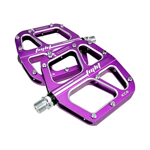 Mountain Bike Pedal : FiveShops Mountain bike pedals MTB pedal mountain Non-Slip bike pedals platform bicycle flat alloy pedals 9 / 16" sealed bearing pedals for road mountain BMX MTB bike (Color : Purple)