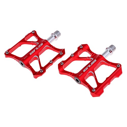 Mountain Bike Pedal : FLAMEER 1 Pair Sports Lovers Cycling Accs Road Bike Mountain Bike Foot Pedals Foodrest - Red