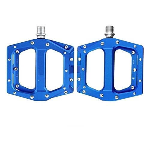 Mountain Bike Pedal : FLOSHO Mountain Bike Pedals MTB Pedal Aluminum Bicycle Wide Platform Flat Pedals 9 / 16" Sealed Bearing Bicycle Pedals Motorbike Footrests (Color : MZ-326 blue)