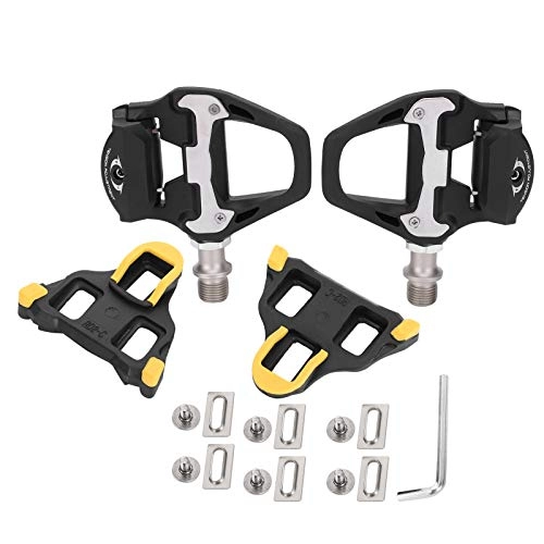 Mountain Bike Pedal : FOLOSAFENAR Bicycle Pedals, SPD‑SL Aluminum Alloy Self-Locking Pedals, with Cleats, for Mountain Bikes / Road Bikes / Indoor Exercise Bikes, etc.