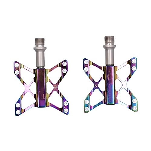Mountain Bike Pedal : FOLOSAFENAR Bike Pedals, Fit the Soles Of the Feet Surface Electroplating Process Colorful Road Bike Pedals for Mountain Bikes and Road Bikes