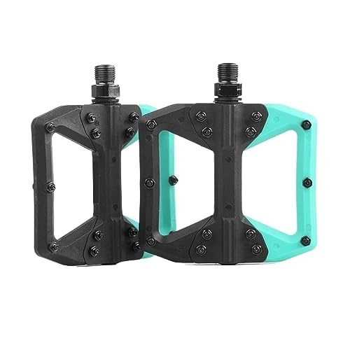 Mountain Bike Pedal : footboard Ultralight Nylon Fiber Flat Foot Mountain Bike Foot Pedal Sealed Bearing Wide Non-slip Cycling Mtb Bicycle Pedal Perfect for replacing your old parts. (Color : Cyan-blue)