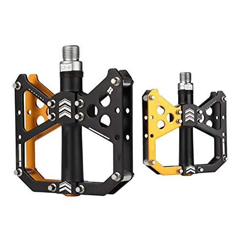 Mountain Bike Pedal : FQCD Bike Pedals, Universal Mountain Bicycle Pedals Platform Cycling Ultra Sealed Bearing Aluminum Alloy Flat Pedals (Color : Yellow)