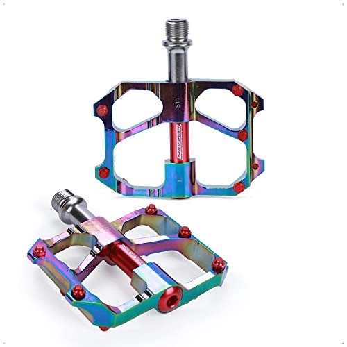 Mountain Bike Pedal : Frondent Bike Pedals, Mountain Lock Bike Pedals, Bike Platform Pedals, Aluminum Cycling Bike Pedals, with Super Bearing Pedals Lightweight Stable Plat with Anti-slip Cycling Bike Pedal (Color Small)