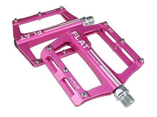 Mountain Bike Pedal : FRONTSTEP Aluminum Anti-Slip Bicycle Pedals For MTB / Mountain Bike / BMX Pedal With Cr-Mo Steel Spindle (Pink)