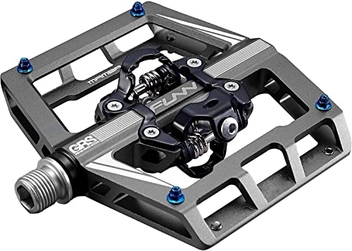 Mountain Bike Pedal : Funn Mamba Mountain Bike Clipless Pedals, Double Sided Clip Wide Platform MTB Pedals, Compatible with SPD Cleats, 9 / 16-Inch CrMo Axle Bicycle Pedals for MTB / BMX / Gravel Cycling(Gray)