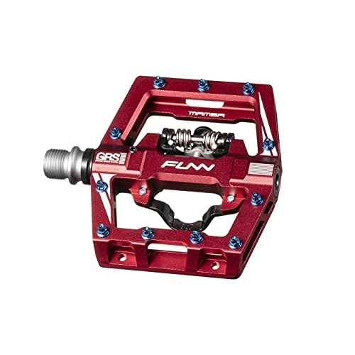 Mountain Bike Pedal : Funn Mamba S MTB Clipless Pedals, Single Sided Clip Mountain Bike Pedals, Compatible with SPD Cleats, 9 / 16-Inch CrMo Axle Bicycle Pedals for MTB / BMX / Gravel Cycling (Red)