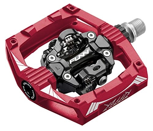 Mountain Bike Pedal : Funn Ripper Mountain Bike Clipless Pedals, Rocker Clip / Spring-Loaded Clip-in Mechanism, Compatible with SPD Cleats, 9 / 16" CrMo Axle Bicycle Pedals for MTB / Gravel Cycling (Red)