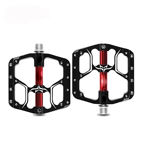 Mountain Bike Pedal : FURLOU Flat Bike Pedals MTB Road 3 Sealed Bearings Bicycle Pedals Mountain Bike Pedals Wide Platform Accessories Part Pedals (Color : V15-black)