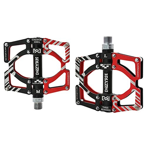 Mountain Bike Pedal : FYLY-9 / 16" Universal Bike Pedals, Ultralight Durable Aluminum Alloy Mountain Pedal, CNC Sealed Bearings Cycling Pedals, for MTB BMX Road, Red