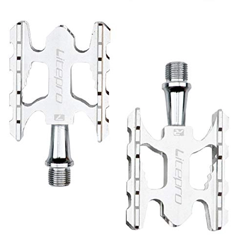 Mountain Bike Pedal : FYLY-Mountain Bike Pedals, CNC Machined Aluminum Alloy Cycling Platform Pedals, 9 / 16" Sealed Bearing Pedals, for MTB BMX Road Bikes, Silver