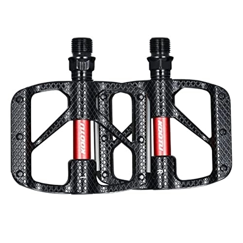 Mountain Bike Pedal : GADEED CNC Mountain Bike Pedals Bicycle BMX / Mountainbike Bike Pedal 9 / 16 Universal with Night Light Reflective Plate Parts Accessories (Color : Black)