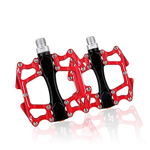 Mountain Bike Pedal : GAOLEI1 Widened Mountain Bike Pedal Aluminum Alloy Case Bicycle Pedal Sealed Bearing High Strength Bike Pedals Non-slip Design Bicycle Accessories (red)